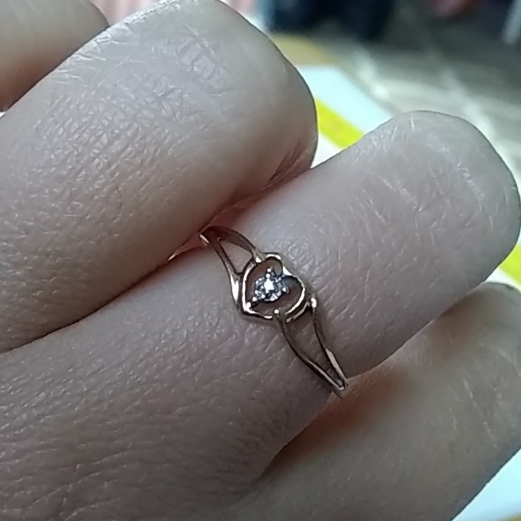 10k Yellow Gold Gem Heart Ring